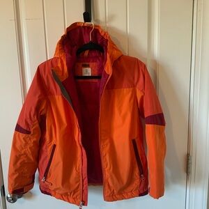 Lands' End Kids Orange and Red Puffer Jacket